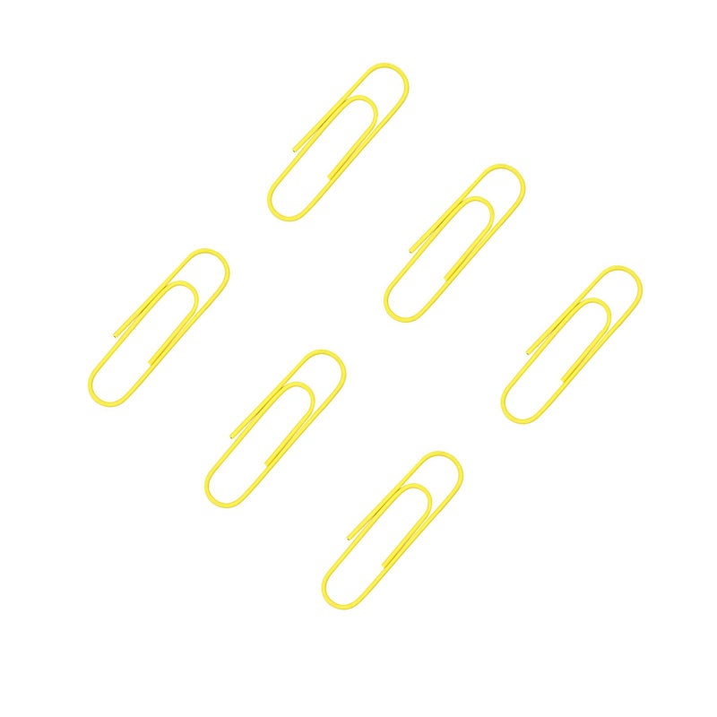 OLIREXD Small Mini 300 Pack Paper Clips 28mm /1.1 Inches - Assorted Color Office Supply Accessories - Cute Paper Needle - Multicoloured Bookmark(Yellow) - Image 1